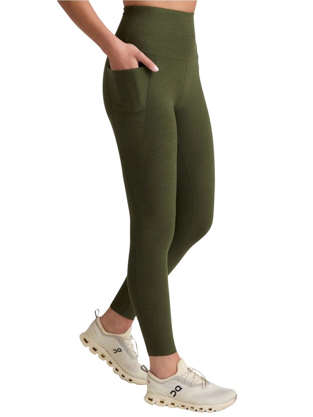 Beyond Yoga NWT Spacedye Out Of Pocket High Waisted Midi Legging - Army Green